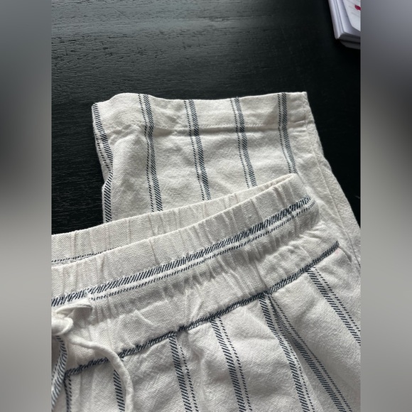 Vero Moda Linen Blend Striped Drawstring Pants Small - Picture 4 of 11